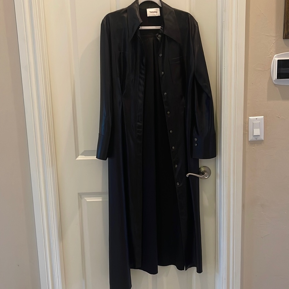 Nanushka black vegan leather maxi dress